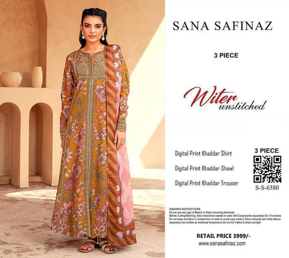 SANA SAFINA KHADDAR THREE PIECE