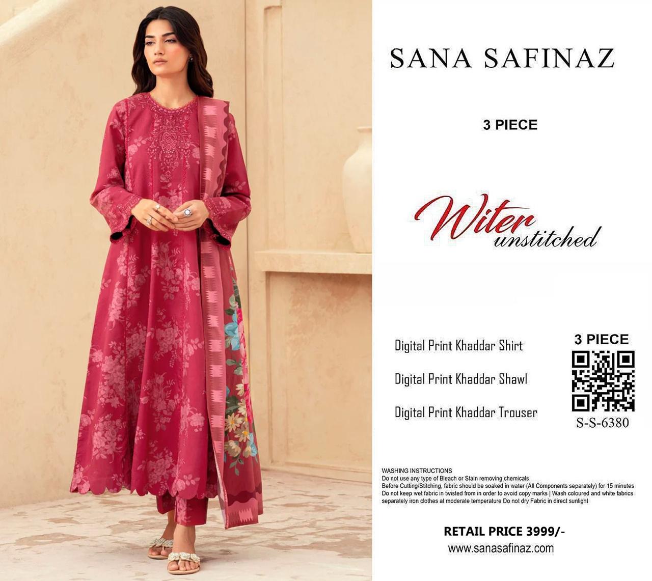 SANA SAFINA KHADDAR THREE PIECE