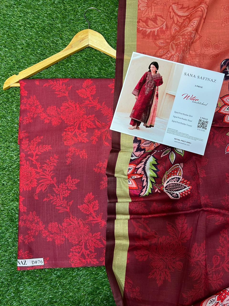 SANA SAFINA KHADDAR THREE PIECE