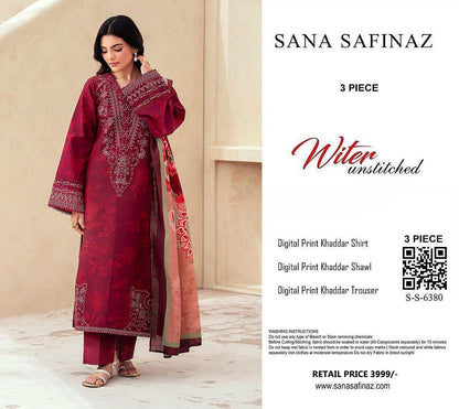 SANA SAFINA KHADDAR THREE PIECE