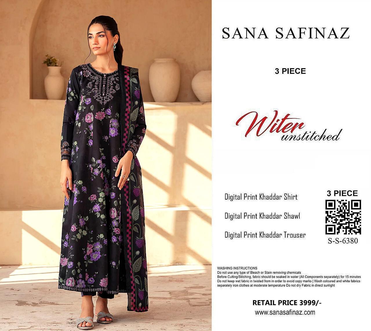 SANA SAFINA KHADDAR THREE PIECE