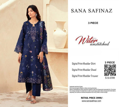 SANA SAFINA KHADDAR THREE PIECE