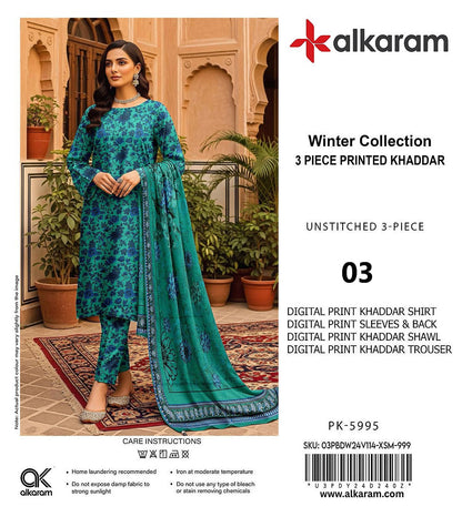 AL KARAM KHADDAR THREE PIECE