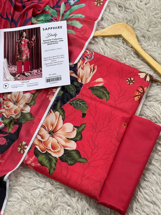 3 PIECE - SAPPHIRE DORYA LAWN THREE PIECE