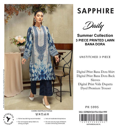 3 PIECE - SAPPHIRE DORYA LAWN THREE PIECE