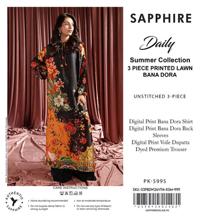 3 PIECE - SAPPHIRE DORYA LAWN THREE PIECE