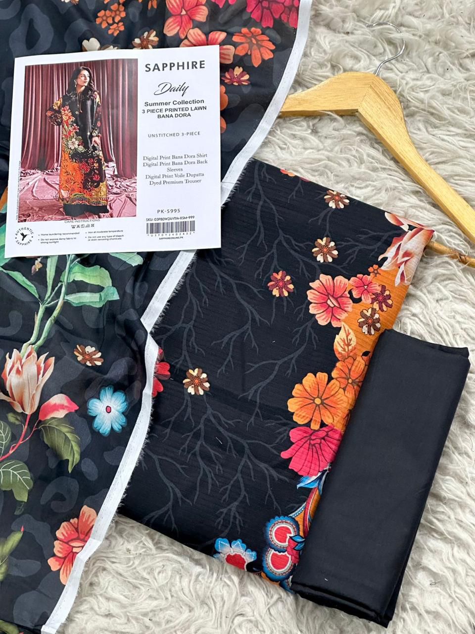 3 PIECE - SAPPHIRE DORYA LAWN THREE PIECE