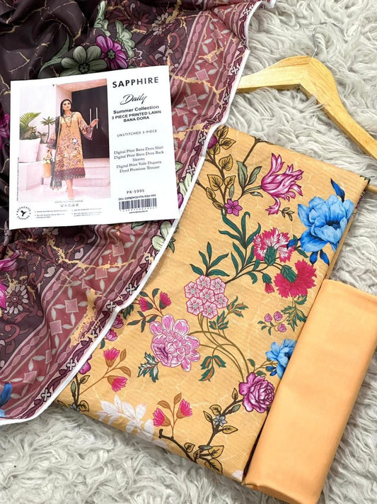 3 PIECE - SAPPHIRE DORYA LAWN THREE PIECE