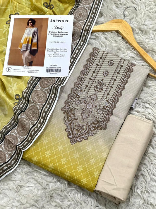 3 PIECE - SAPPHIRE DORYA LAWN THREE PIECE