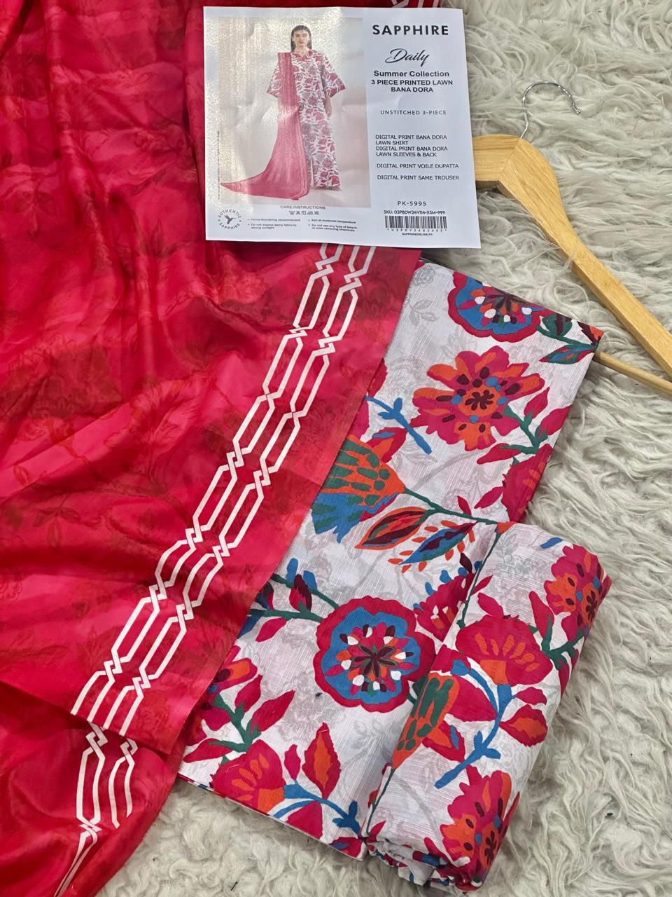 SAPPHIRE DORYA LAWN THREE PIECE