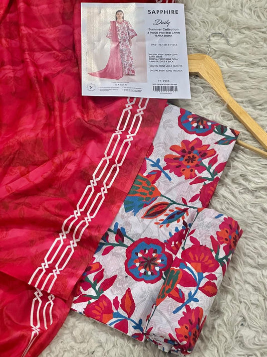 3 PIECE - SAPPHIRE DORYA LAWN THREE PIECE