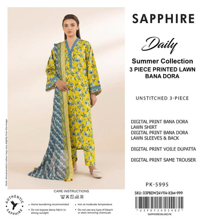 3 PIECE - SAPPHIRE DORYA LAWN THREE PIECE