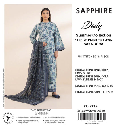 3 PIECE - SAPPHIRE DORYA LAWN THREE PIECE