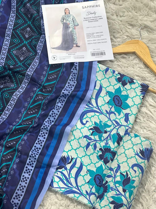 3 PIECE - SAPPHIRE DORYA LAWN THREE PIECE