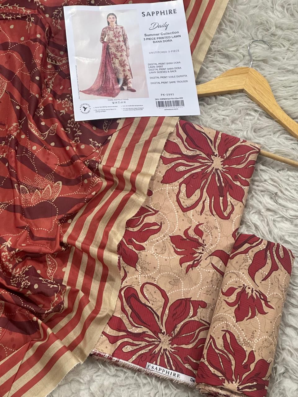3 PIECE - SAPPHIRE DORYA LAWN THREE PIECE