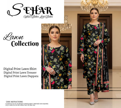 SAHAR DIGITAL LAWN THREE PIECE