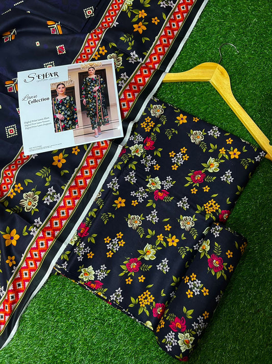 SAHAR DIGITAL LAWN THREE PIECE