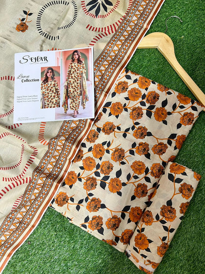 SAHAR DIGITAL LAWN THREE PIECE