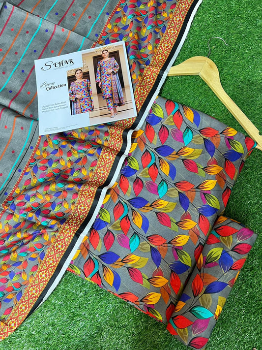 SAHAR DIGITAL LAWN THREE PIECE