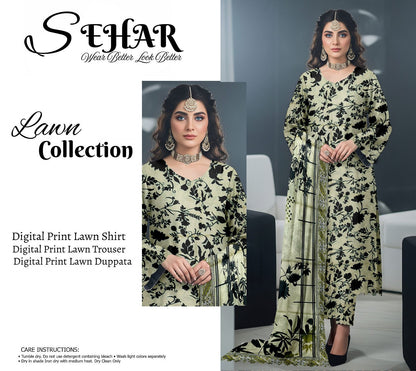 SAHAR DIGITAL LAWN THREE PIECE