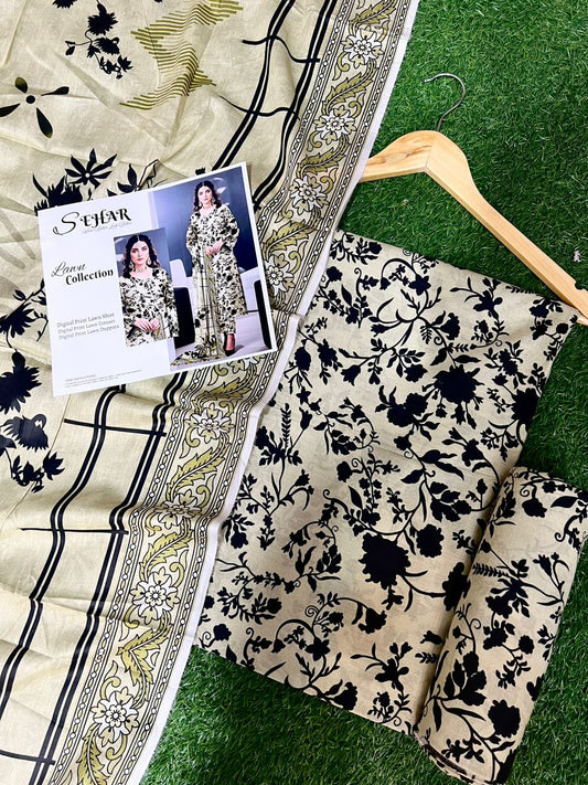 SAHAR DIGITAL LAWN THREE PIECE