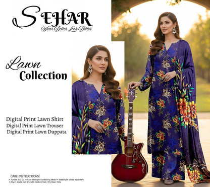 SAHAR DIGITAL LAWN THREE PIECE