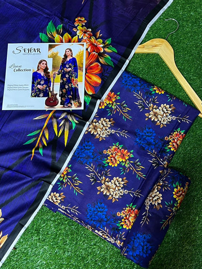 SAHAR DIGITAL LAWN THREE PIECE