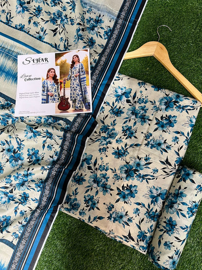 SAHAR DIGITAL LAWN THREE PIECE