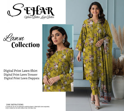 SAHAR DIGITAL LAWN THREE PIECE