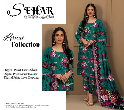 SAHAR DIGITAL LAWN THREE PIECE