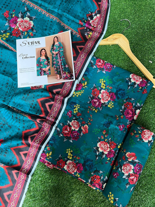 SAHAR DIGITAL LAWN THREE PIECE
