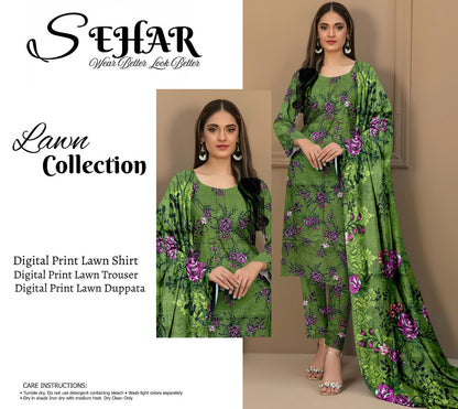 SAHAR DIGITAL LAWN THREE PIECE