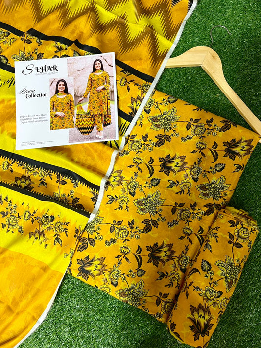 SAHAR DIGITAL LAWN THREE PIECE
