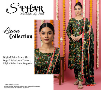 SAHAR DIGITAL LAWN THREE PIECE