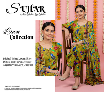 SAHAR DIGITAL LAWN THREE PIECE