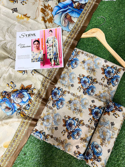 SAHAR DIGITAL LAWN THREE PIECE
