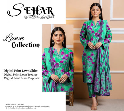 SAHAR DIGITAL LAWN THREE PIECE
