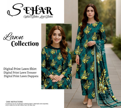 SAHAR DIGITAL LAWN THREE PIECE