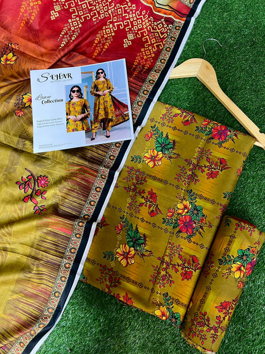 SAHAR DIGITAL LAWN THREE PIECE