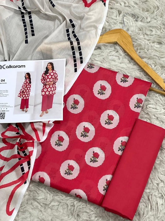 3 PIECE - AL KARAM  LAWN THREE PIECE