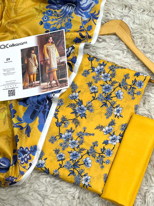 3 PIECE - AL KARAM  LAWN THREE PIECE