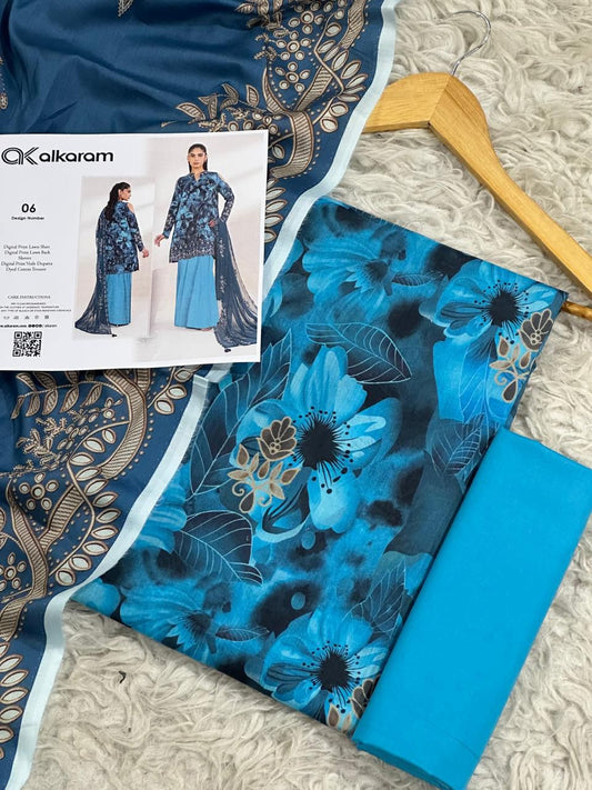 3 PIECE - AL KARAM  LAWN THREE PIECE