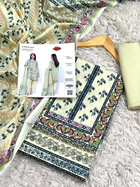3 PIECE - KHAADI DORYA LAWN THREE PIECE