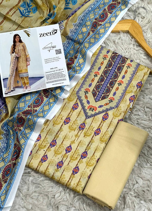 3 PIECE - ZEEN  LAWN THREE PIECE