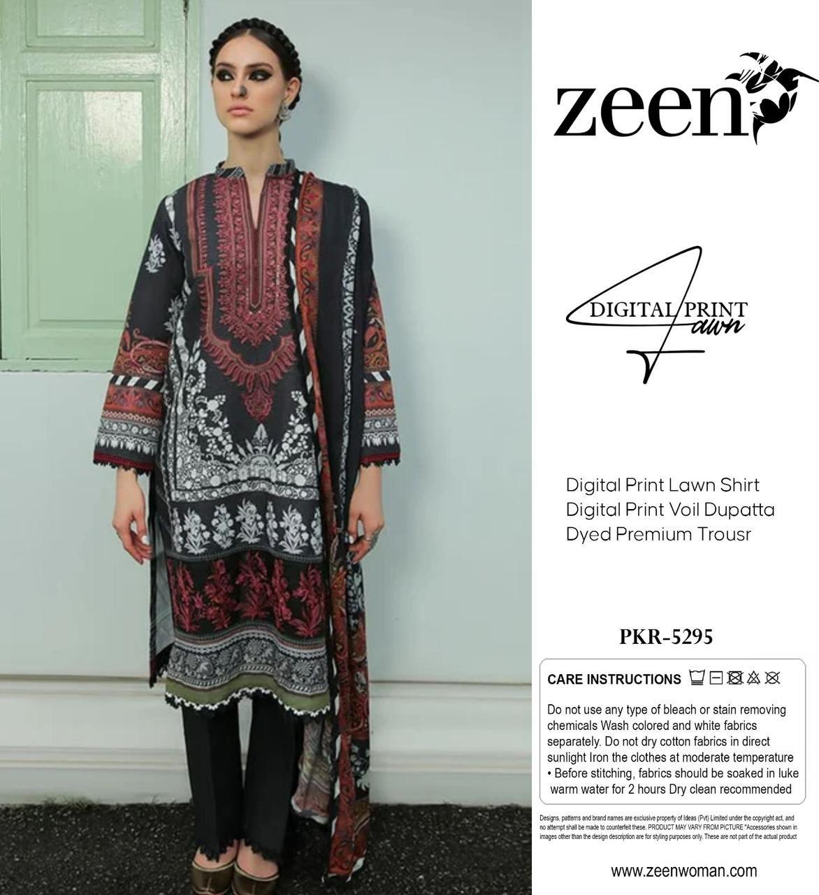 ZEEN  LAWN THREE PIECE
