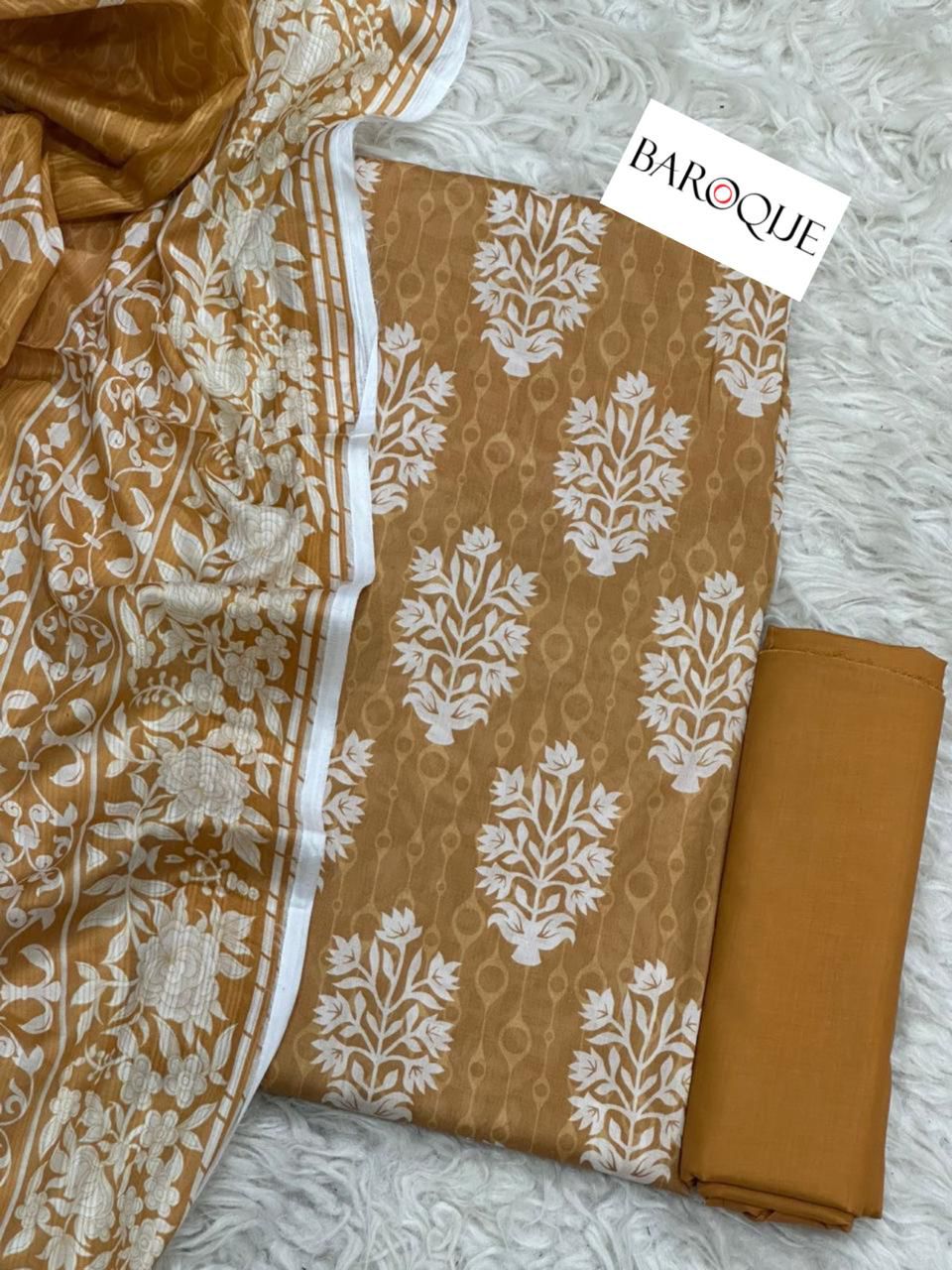 3 PIECE - BAROQUE LAWN THREE PIECE