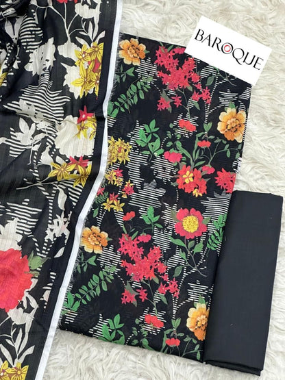 3 PIECE - BAROQUE LAWN THREE PIECE