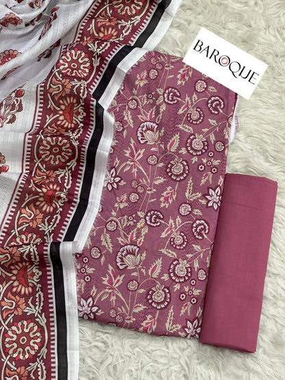 3 PIECE - BAROQUE LAWN THREE PIECE