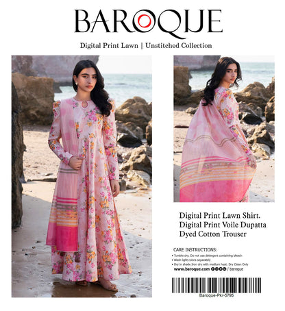 3 PIECE - BAROQUE LAWN THREE PIECE