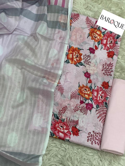 3 PIECE - BAROQUE LAWN THREE PIECE